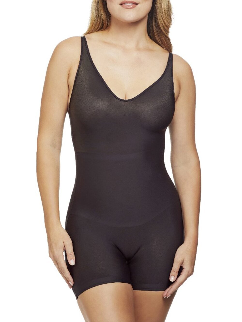 Cupid Intimates Mid-Thigh Shaping Bodysuit - Black